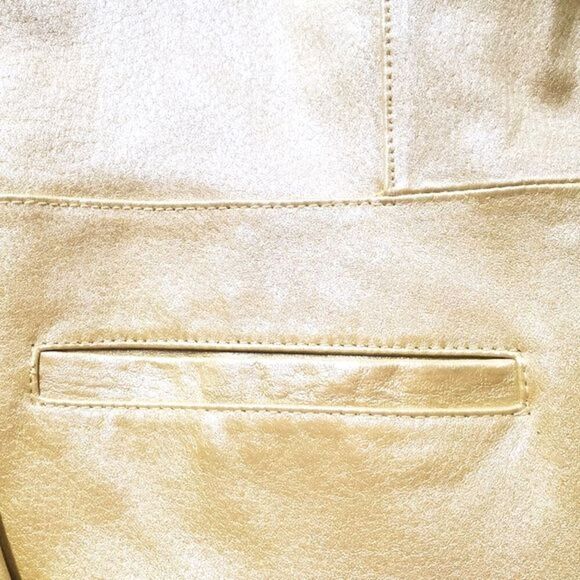 Terry Lewis Classic Luxuries Yellow Sparkle Leather Button Front Vintage Blazer - Picture 7 of 12